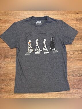 Star Wars Mad Engine Abbey Road Parody Gray Slim Graphic T Darth Vader Kids M